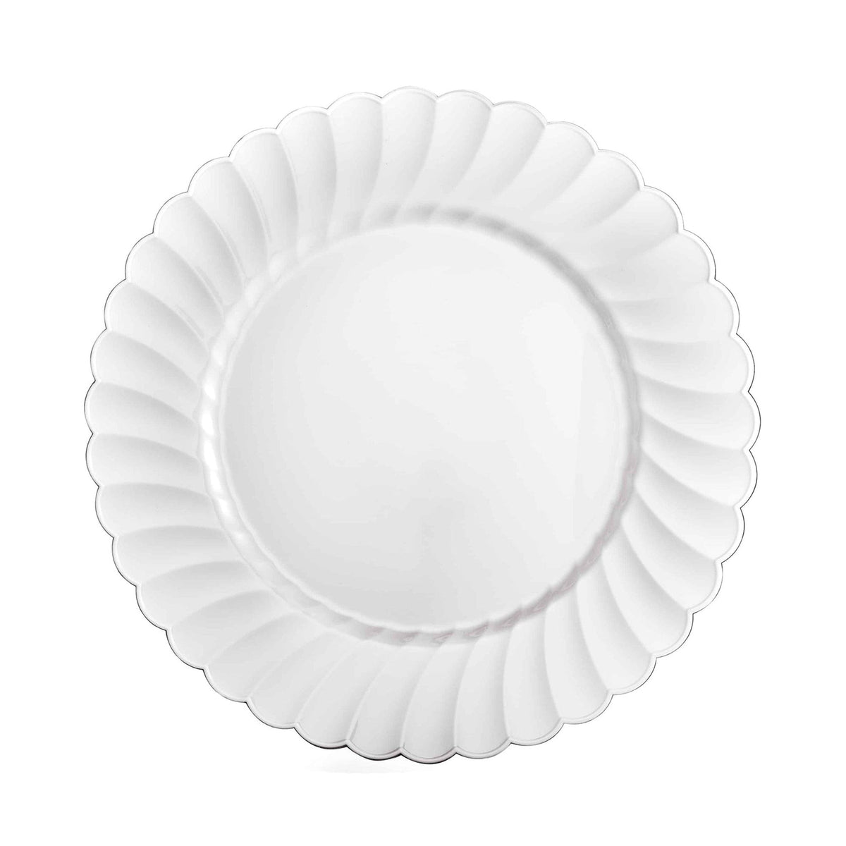KINGZAK INDUSTRIES INC Disposable-Plasticware White Small Scalloped Dessert Plastic Plates, 7 Inches, 10 Count 763615325974