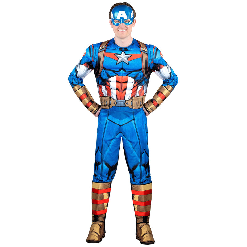 KROEGER Costumes Marvel Captain America Qualux Costume for Adults, Jumpsuit and Mask