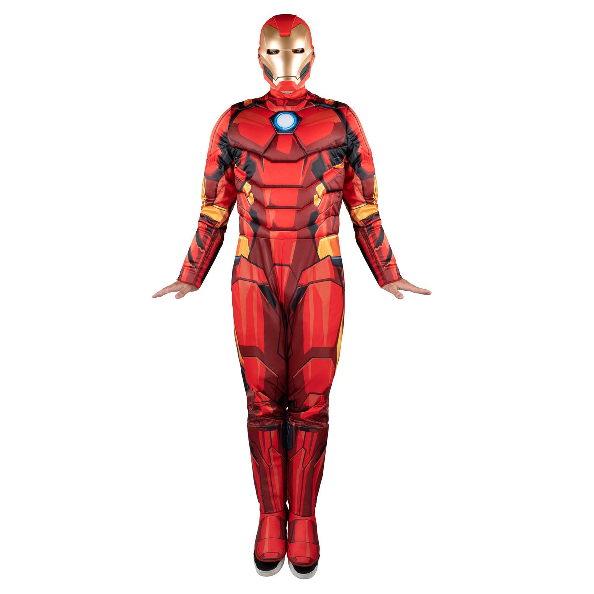 KROEGER Costumes Marvel Iron Man Qualux Costume for Adults, Red Jumpsuit and Mask