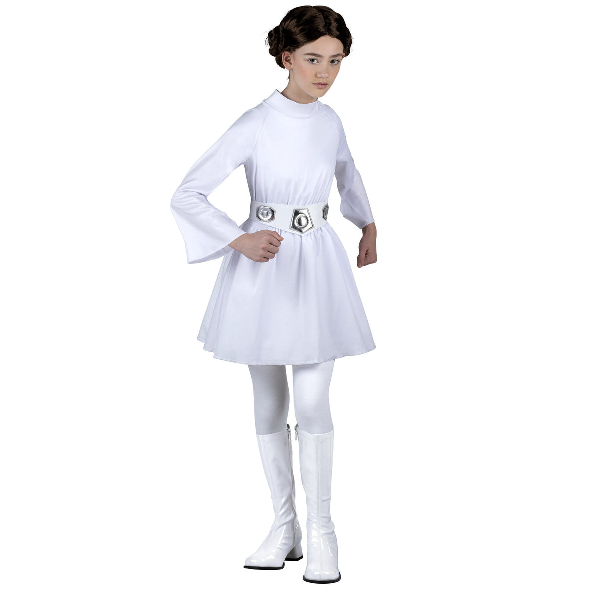 KROEGER Costumes Star Wars Princess Leia Qualux Costume for Kids, White Dress