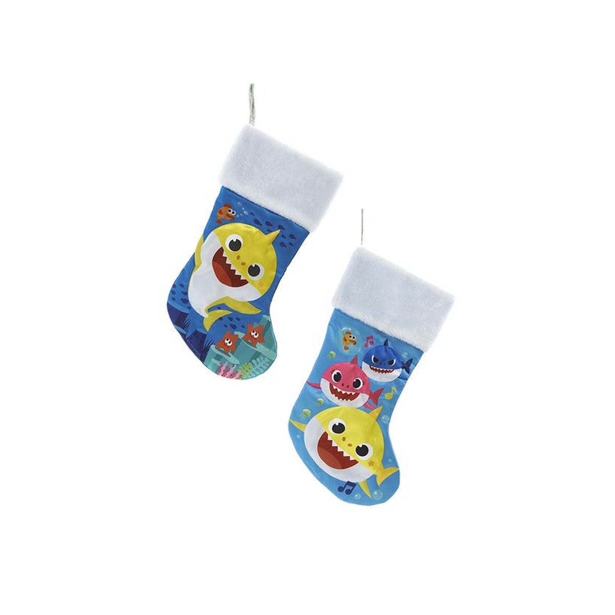 KURT S. ADLER INC Christmas Baby Shark Christmas Stocking, 19 Inches, Assortment, 1 Count 086131576256