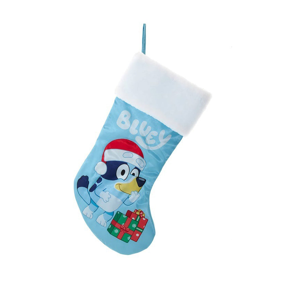KURT S. ADLER INC Christmas Bluey with Present Christmas Stocking, 19 Inches, 1 Count 086131604959