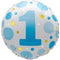 LE GROUPE BLC INTL INC Balloons 1st Birthday Blue Polka Dots Foil Balloon, 18 Inches, 1 Count 872433808221