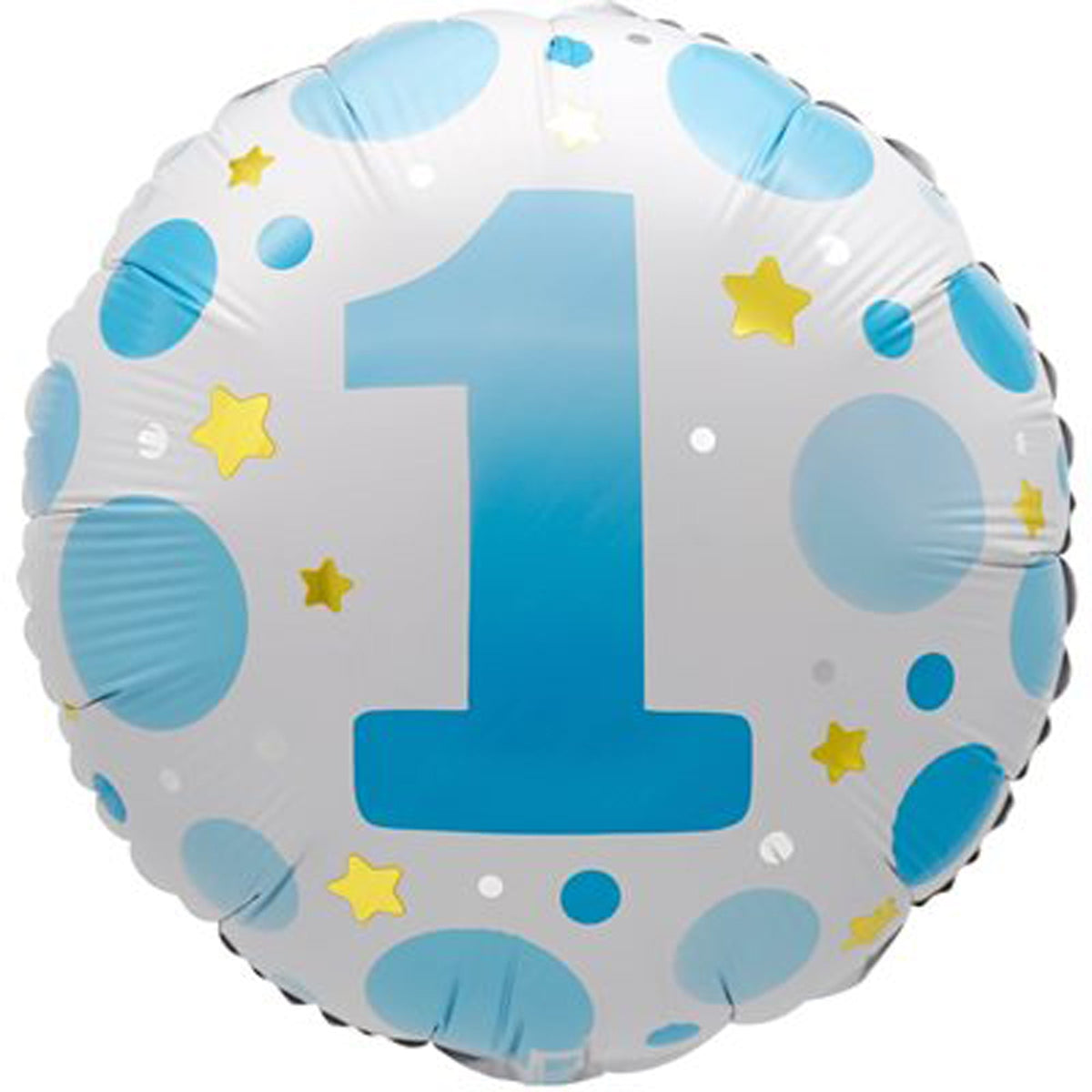 LE GROUPE BLC INTL INC Balloons 1st Birthday Blue Polka Dots Foil Balloon, 18 Inches, 1 Count 872433808221