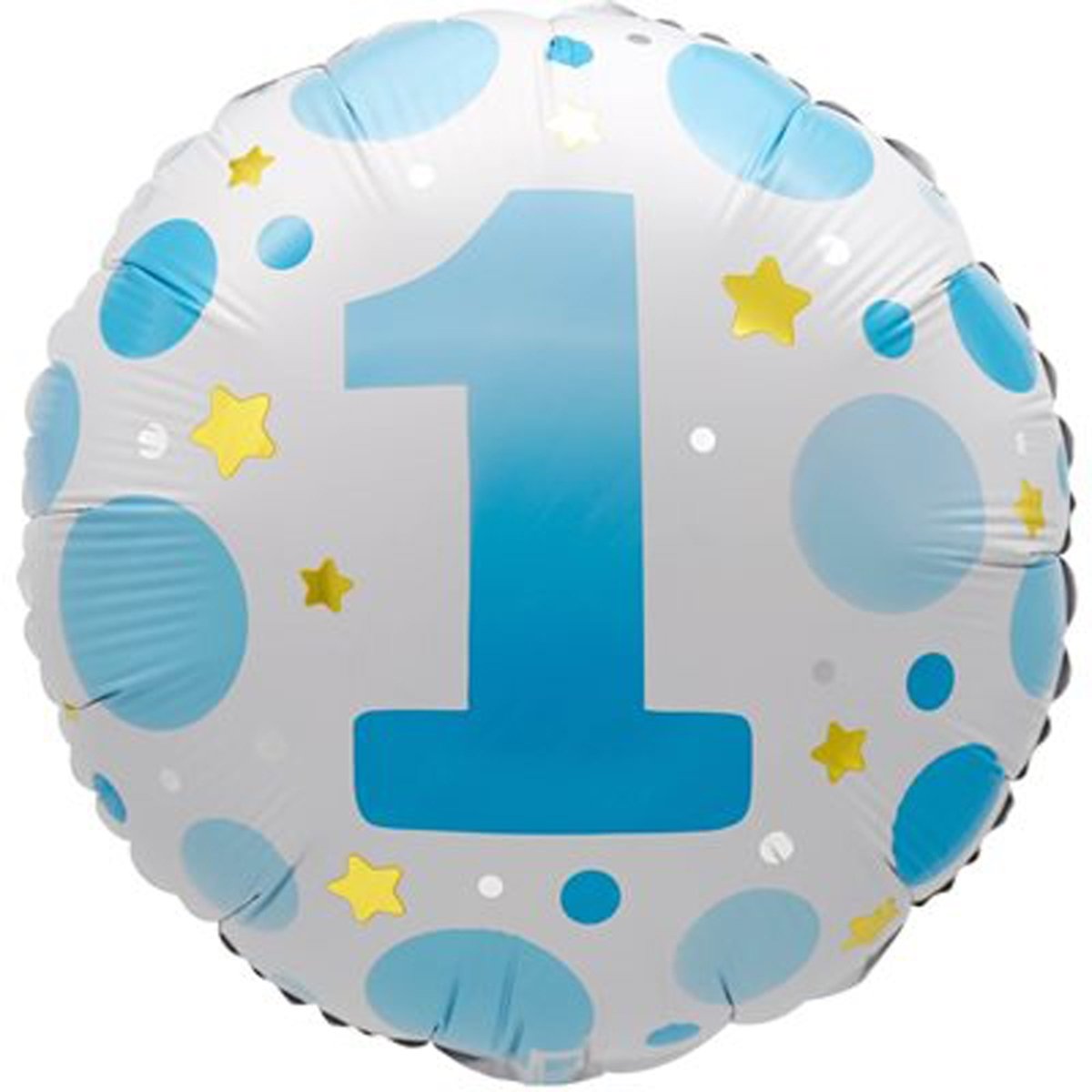 LE GROUPE BLC INTL INC Balloons 1st Birthday Blue Polka Dots Foil Balloon, 18 Inches, 1 Count 872433808221