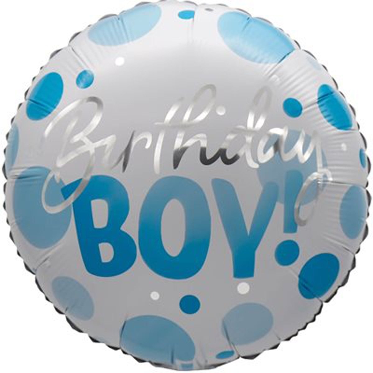 LE GROUPE BLC INTL INC Balloons 1st Birthday Boy Blue Polka Dots Foil Balloon, 18 Inches, 1 Count 872433808320