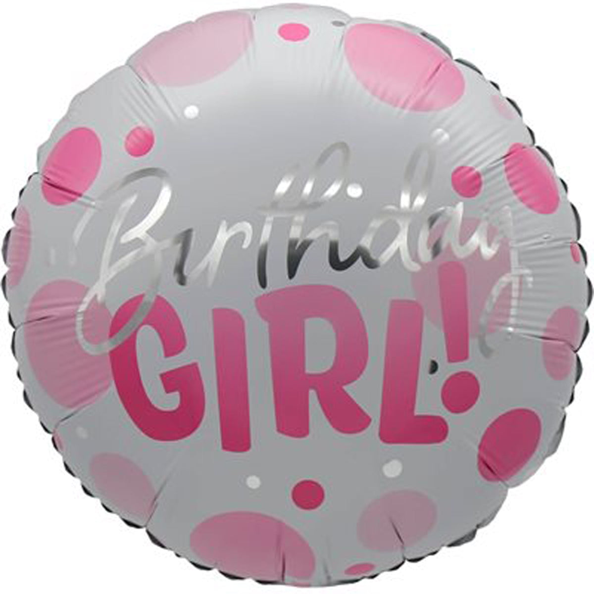 LE GROUPE BLC INTL INC Balloons 1st Birthday Girl Pink Polka Dots Foil Balloon, 18 Inches, 1 Count 872433808337