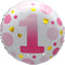 LE GROUPE BLC INTL INC Balloons 1st Birthday Pink Polka Dots Foil Balloon, 18 Inches, 1 Count 872433808276