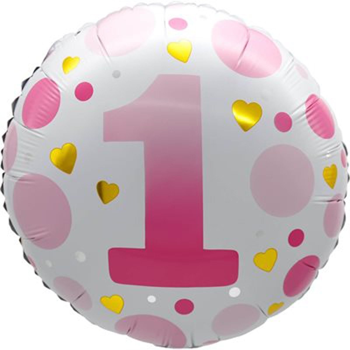 LE GROUPE BLC INTL INC Balloons 1st Birthday Pink Polka Dots Foil Balloon, 18 Inches, 1 Count 872433808276