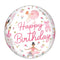 LE GROUPE BLC INTL INC Balloons Ballerina Birthday Orbz Balloon, 15 Inches, 1 Count 026635478571
