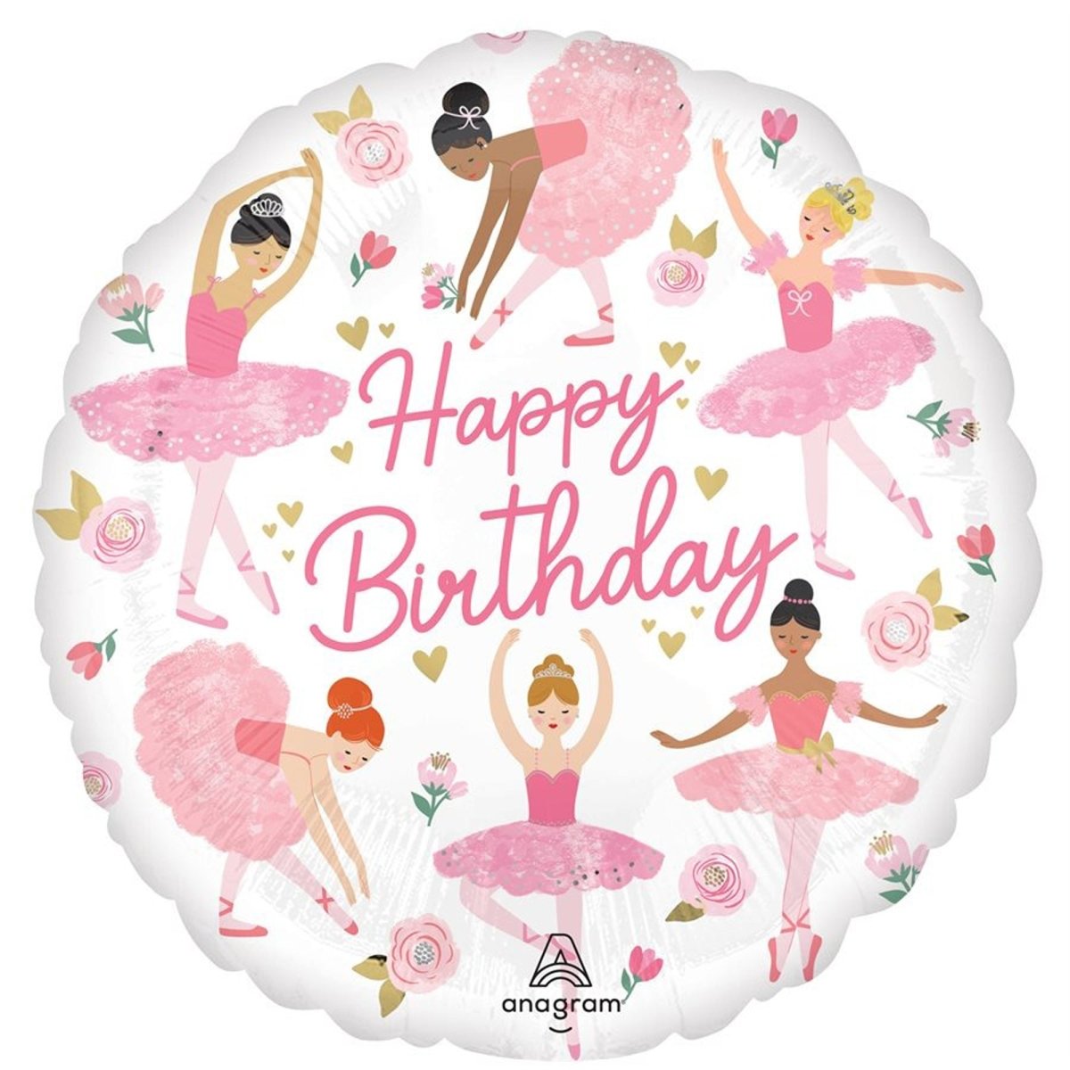 LE GROUPE BLC INTL INC Balloons Ballerina Slipper Round Foil Balloon, 18 Inches, 1 Count 026635478533
