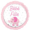LE GROUPE BLC INTL INC Balloons "Bébé Fille" Elephant Round Foil Balloon, White and Pink, 18 Inches, 1 Count 026635457736
