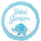 LE GROUPE BLC INTL INC Balloons "Bébé Garçon" Elephant Round Foil Balloon, White and Blue, 18 Inches, 1 Count 026635457729