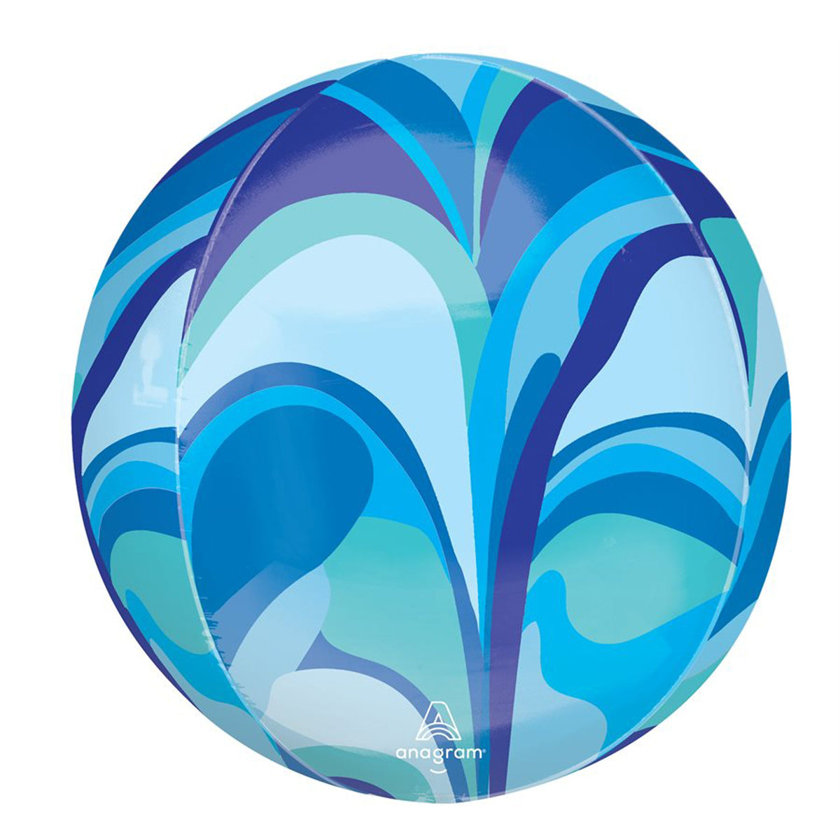 LE GROUPE BLC INTL INC Balloons Blue Macro Marble Orbz Balloon, 15 Inches, 1 Count 026635470841