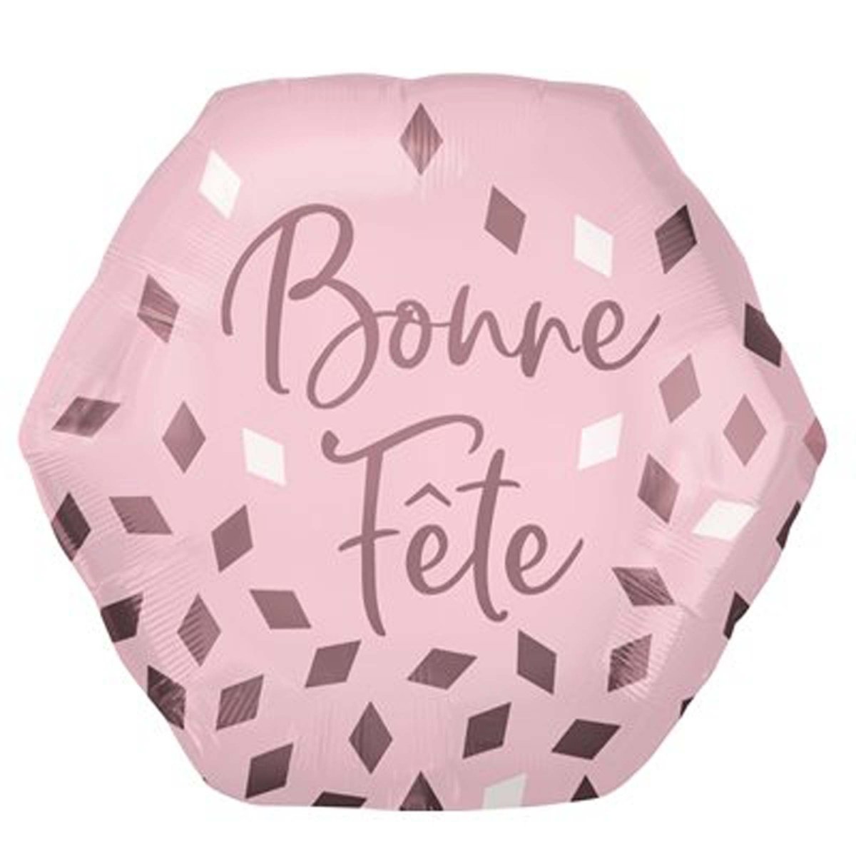 LE GROUPE BLC INTL INC Balloons Blush "Bonne Fête" Supershape Foil Balloon, Pink and Rose Gold, 23 Inches, 1 Count 026635460811