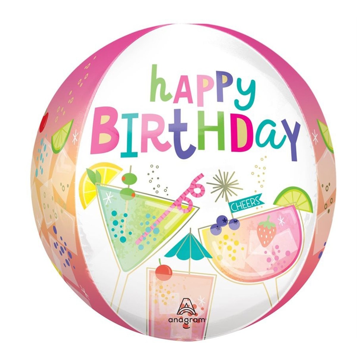 LE GROUPE BLC INTL INC Balloons Cocktail Surprise Birthday Orbz Balloon, 15 Inches, 1 Count 026635489676