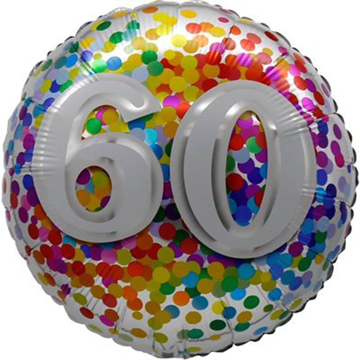 LE GROUPE BLC INTL INC Balloons Confetti 60th Birthday Foil Balloon, 18 Inches, 1 Count 872433808153