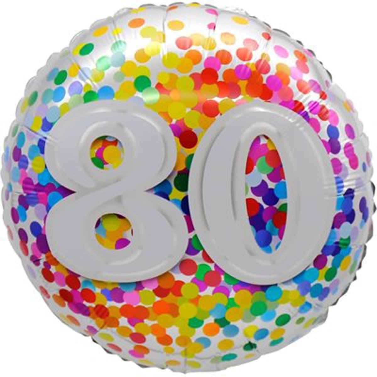 Confetti 80th Birthday Foil Balloon, 18 Inches | Party Expert