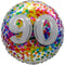 LE GROUPE BLC INTL INC Balloons Confetti 90th Birthday Foil Balloon, 18 Inches, 1 Count 872433808191