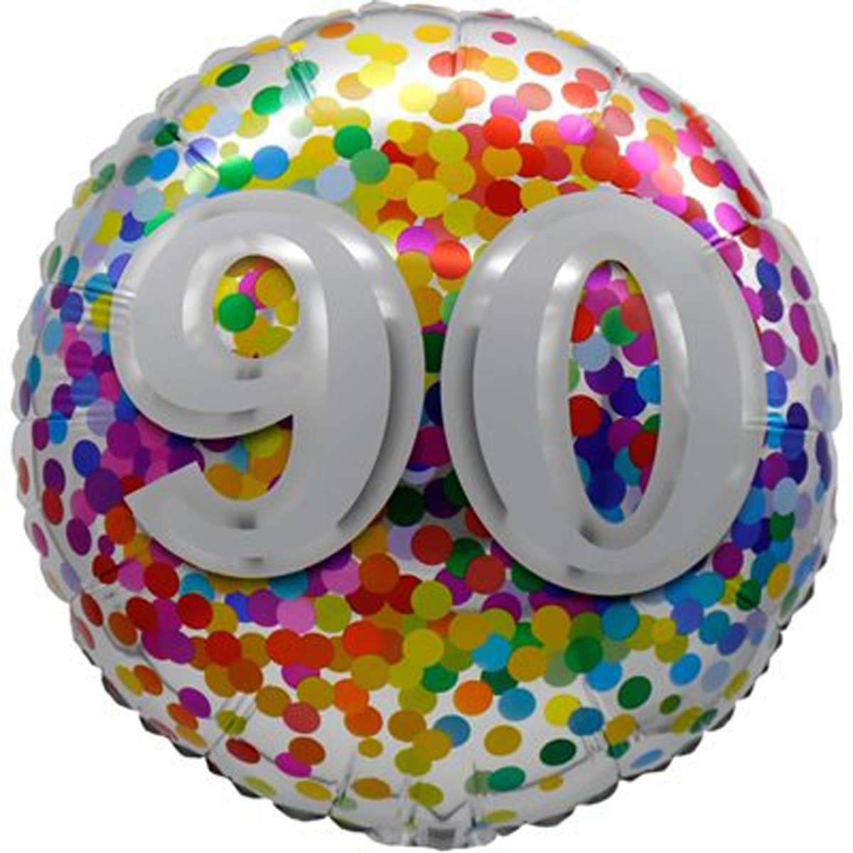 LE GROUPE BLC INTL INC Balloons Confetti 90th Birthday Foil Balloon, 18 Inches, 1 Count 872433808191