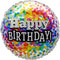 LE GROUPE BLC INTL INC Balloons Confetti Happy Birthday Foil Balloon, 18 Inches, 1 Count 872433808214