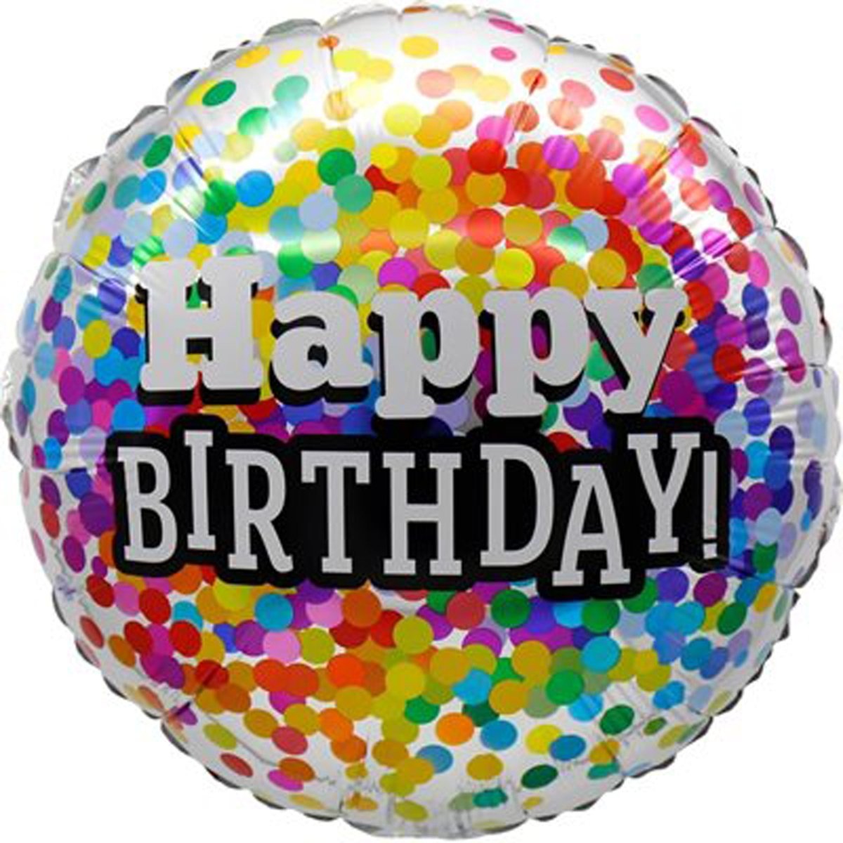 LE GROUPE BLC INTL INC Balloons Confetti Happy Birthday Foil Balloon, 18 Inches, 1 Count 872433808214