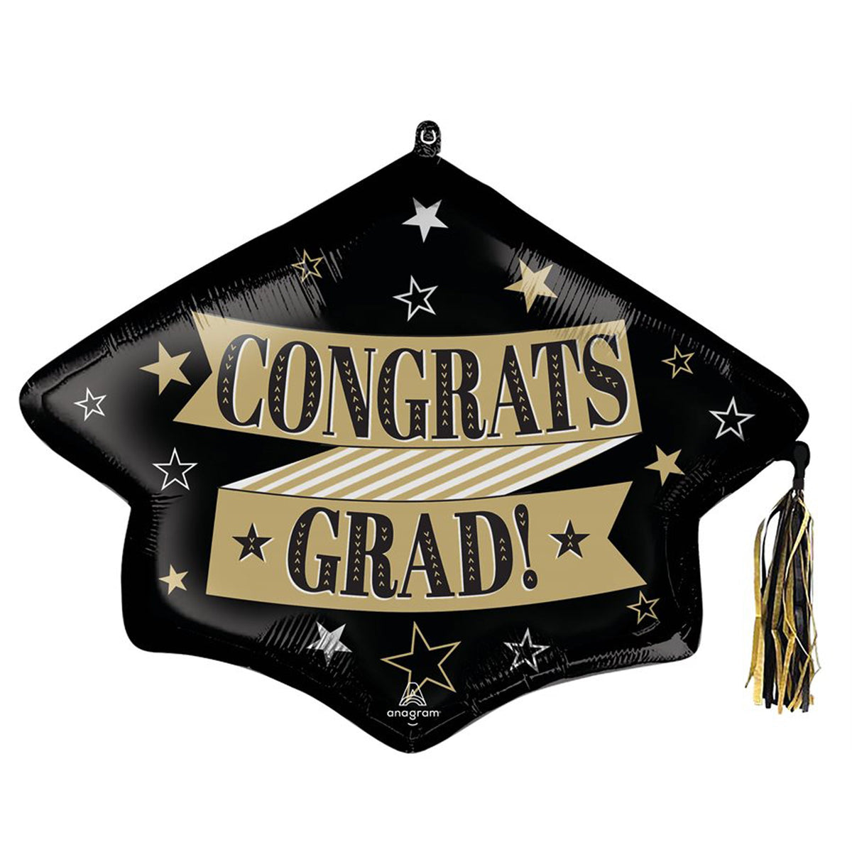 Grad Hat Congratulations Congrats Grad! Hat Supershape Foil Balloon, 28 Inches | Party Expert