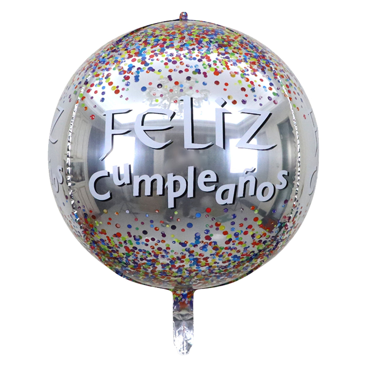 PARTYGRAM Balloons Feliz Cumpleaños Silver Orbz Balloon, 22 Inches, 1 Count