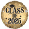 LE GROUPE BLC INTL INC Balloons Gold Class of 2025 Foil Balloon, 18 Inches, 1 Count 026635474641
