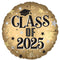 LE GROUPE BLC INTL INC Balloons Gold Class of 2025 Foil Balloon, 18 Inches, 1 Count 026635474641