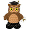 LE GROUPE BLC INTL INC Balloons Grad Wise Owl Airloonz Standing Air-Filled Foil Balloon, 44 Inches, 1 Count