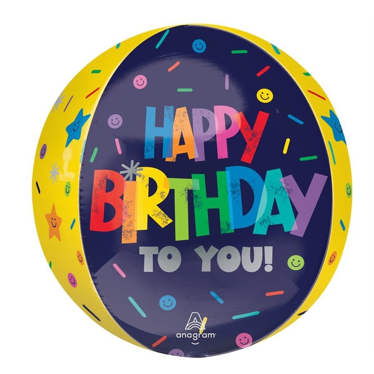 LE GROUPE BLC INTL INC Balloons Happy Birthday Bold Orbz Balloon, 15 Inches, 1 Count 026635478441