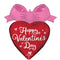 LE GROUPE BLC INTL INC Balloons Happy Valentine's Day Coquette Bow Heart Supershape Foil Balloon, 28 Inches, 1 Count 026635497701
