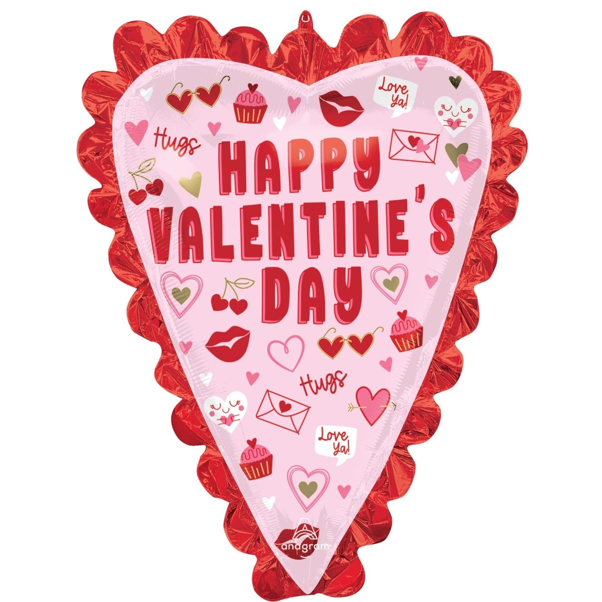 LE GROUPE BLC INTL INC Balloons Happy Valentine's Day Heart Supershape Foil Balloon, 27 Inches, 1 Count 026635497459
