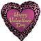 LE GROUPE BLC INTL INC Balloons Happy Valentine's Day Leopard Luxe Heart Shaped Foil Balloon, 18 Inches, 1 Count 026635496551