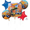 LE GROUPE BLC INTL INC Balloons Hot Wheels Racer Balloon Bouquet, Helium Inflation not Included, 5 Count 026635302160