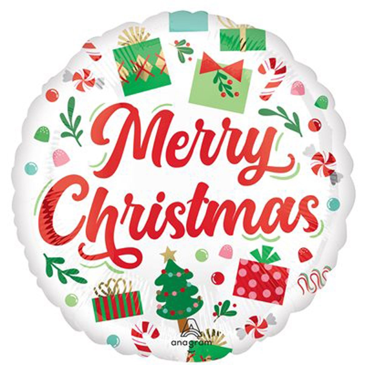 LE GROUPE BLC INTL INC Balloons Jolly Old Santa Round Foil Balloon, 18 Inches, 1 Count 26635489560