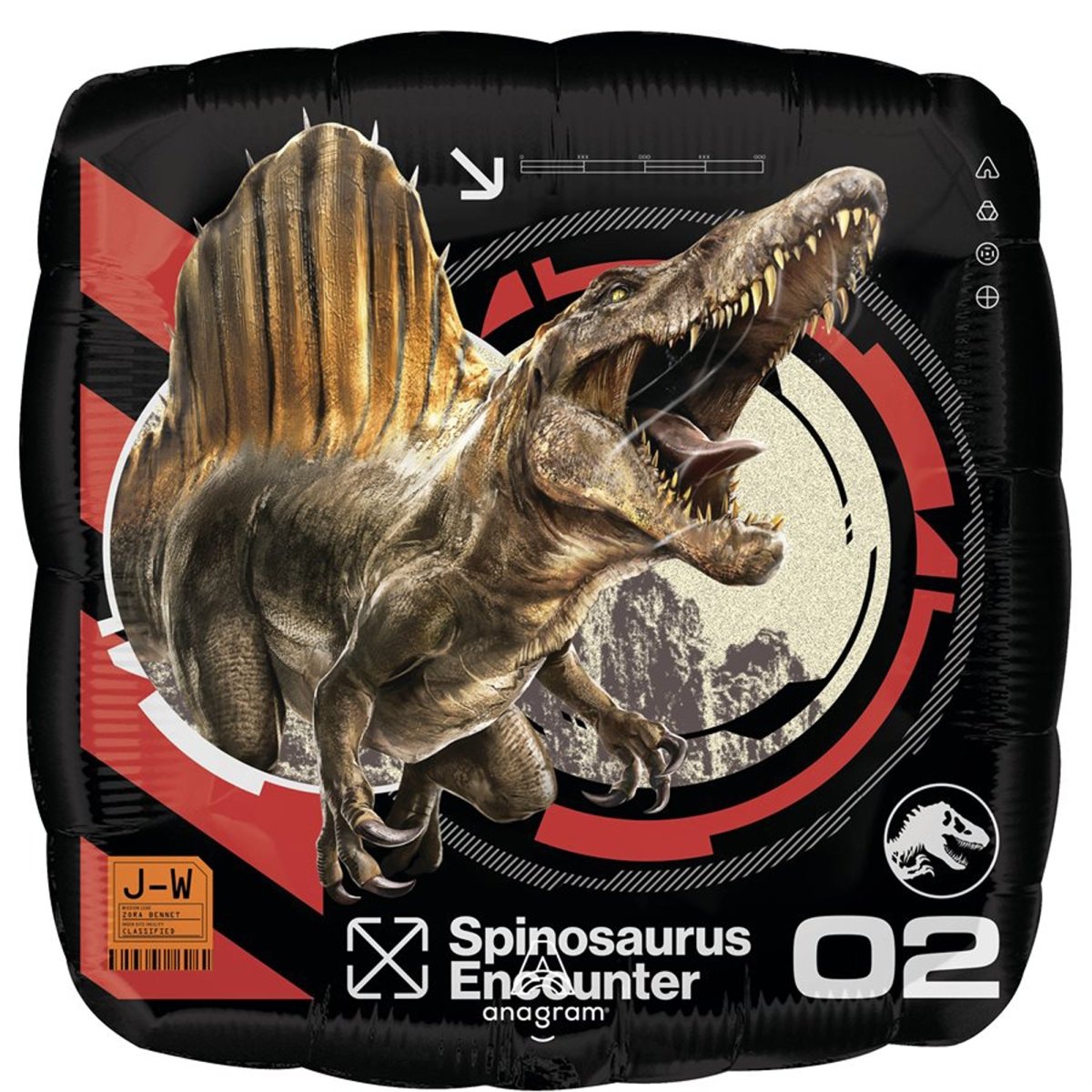 LE GROUPE BLC INTL INC Balloons Jurassic World Rebirth Square Foil Balloon, 18 Inches, 1 Count 026635481120