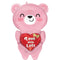 LE GROUPE BLC INTL INC Balloons Love You Lots Bear Supershape Foil Balloon, 20 Inches, 1 Count 026635497565