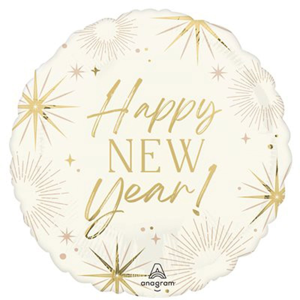 LE GROUPE BLC INTL INC Balloons New Year Golden night Round Foil Balloon, 18 Inches, 1 Count 26635494076