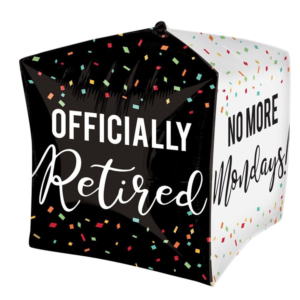 LE GROUPE BLC INTL INC Balloons Officially Retired Cube Foil Balloon,Black and White , 15 Inches, 1 Count 026635483674