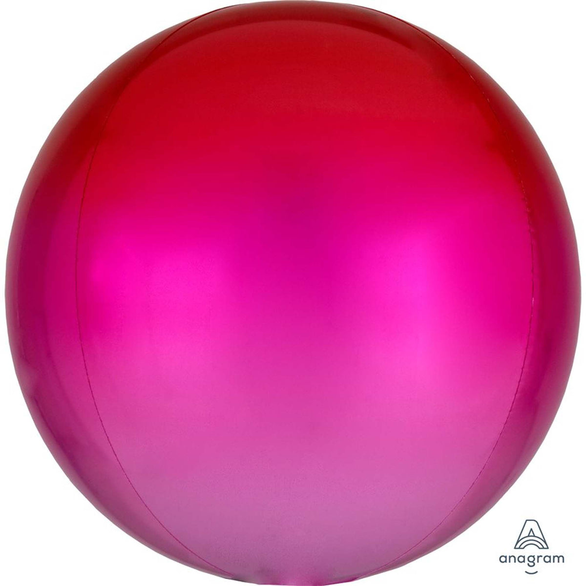 LE GROUPE BLC INTL INC Balloons Ombre Red and Pink Orbz Balloon, 15 Inches, 1 Count 026635405539