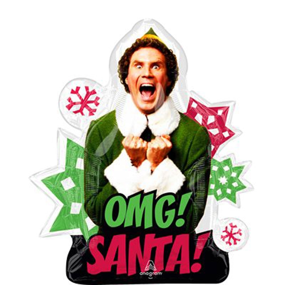 LE GROUPE BLC INTL INC Balloons OMG Santa Supershape Balloon, 27 Inches, 1 Count 26635489928