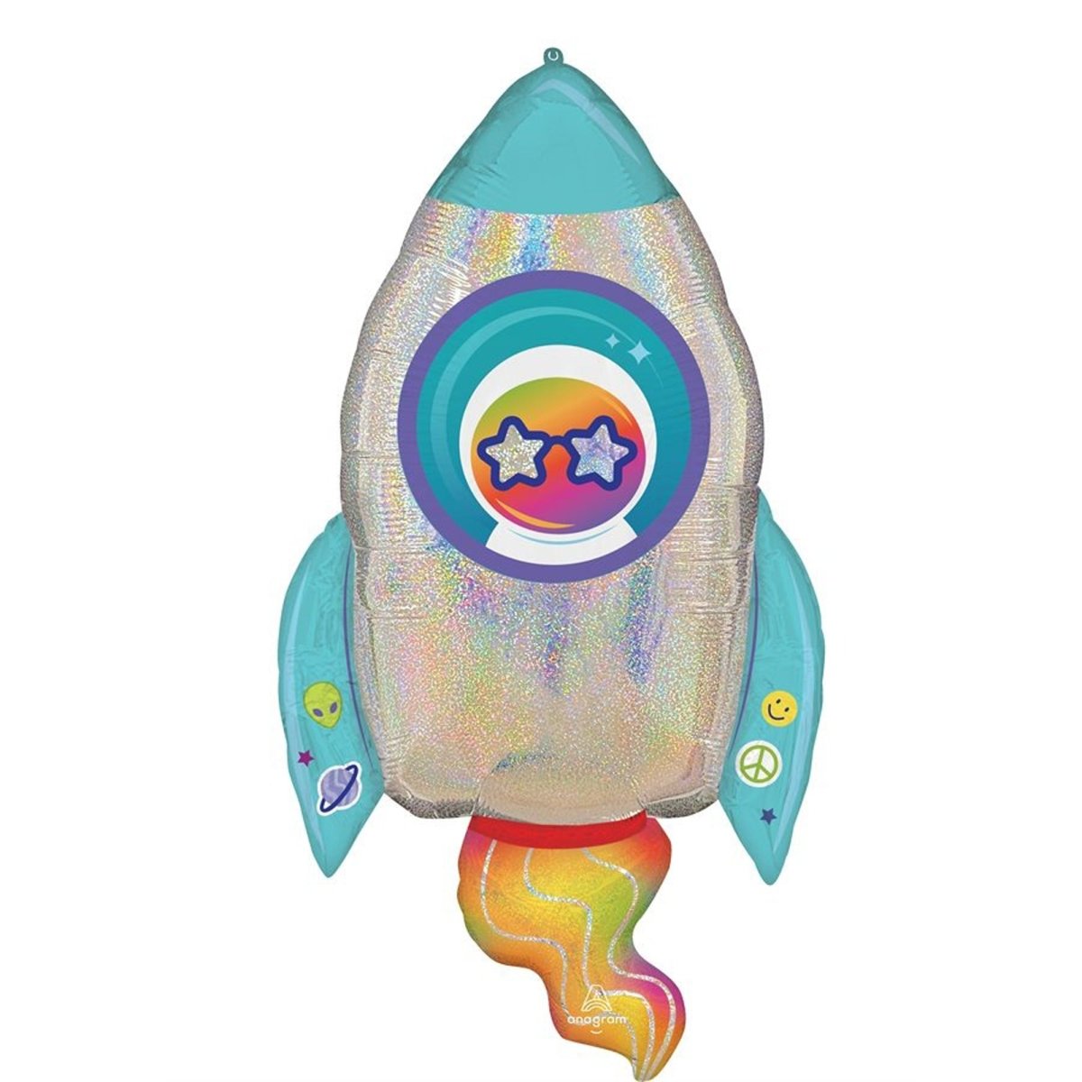 LE GROUPE BLC INTL INC Balloons Outer Space Rocket Supershape Foil Balloon, 26 Inches, 1 Count 026635478700