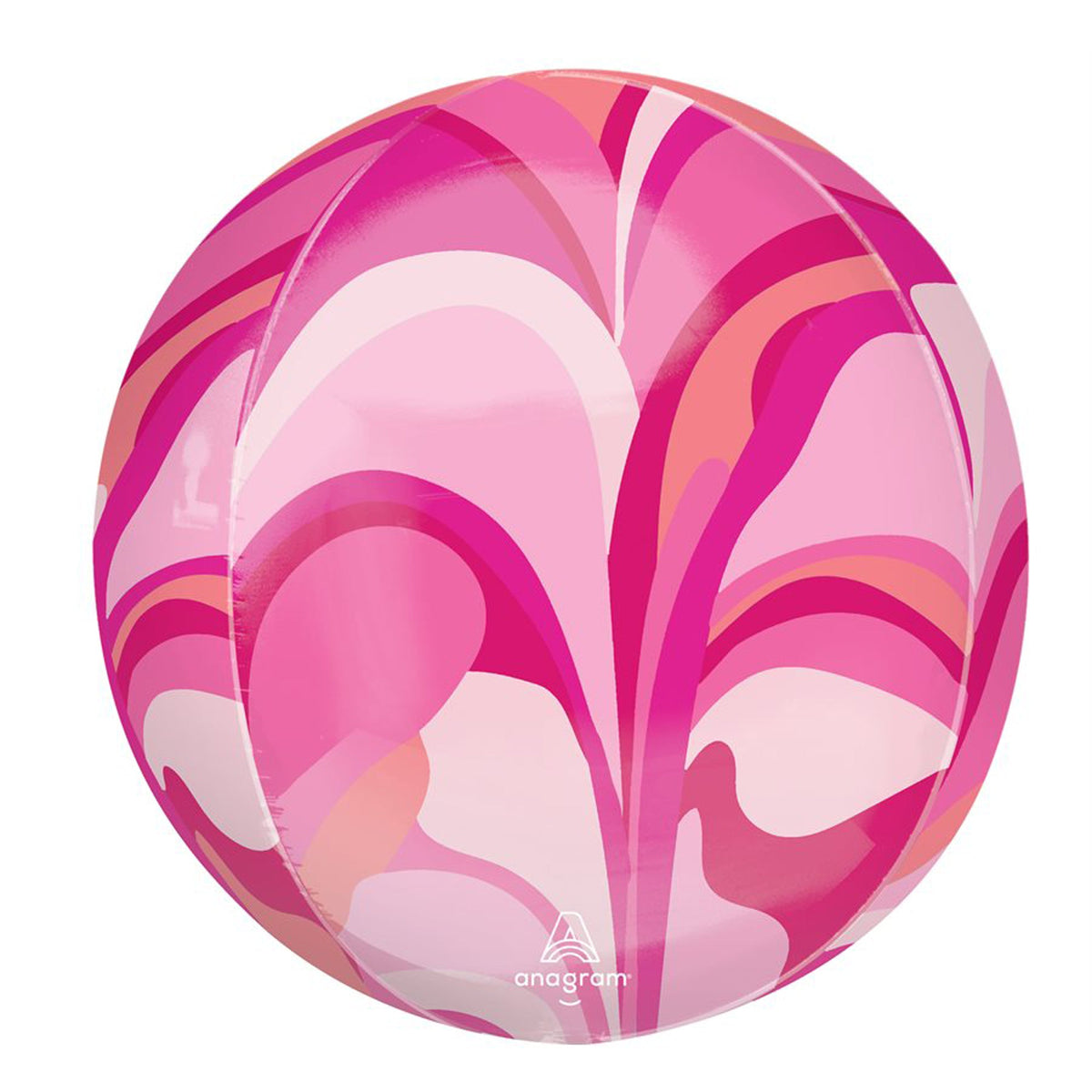 LE GROUPE BLC INTL INC Balloons Pink Macro Marble Orbz Balloon, 15 Inches, 1 Count