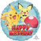 LE GROUPE BLC INTL INC Balloons Pokemon Happy Birthday Round Foil Balloon, 18 Inches, 1 Count