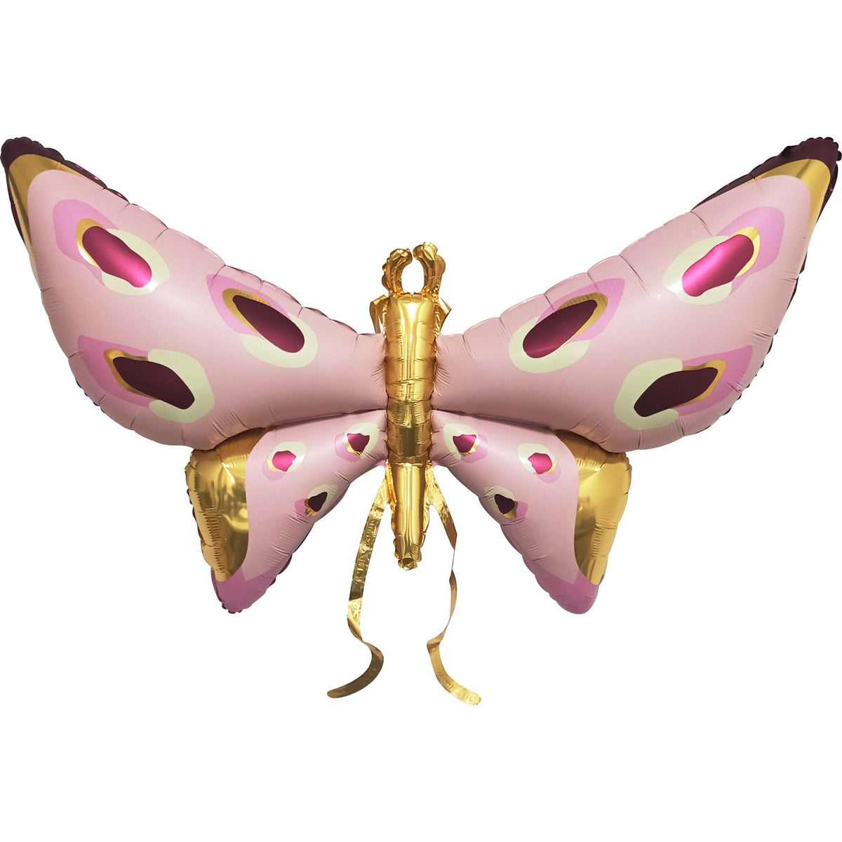 LE GROUPE BLC INTL INC Balloons Rose Gold Deluxe Butterfly Wings Supershape Balloon, 1 Count