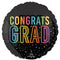 LE GROUPE BLC INTL INC Balloons Satin Cosmic Congrats Grad Foil Balloon, 18 Inches, 1 Count 026635474580
