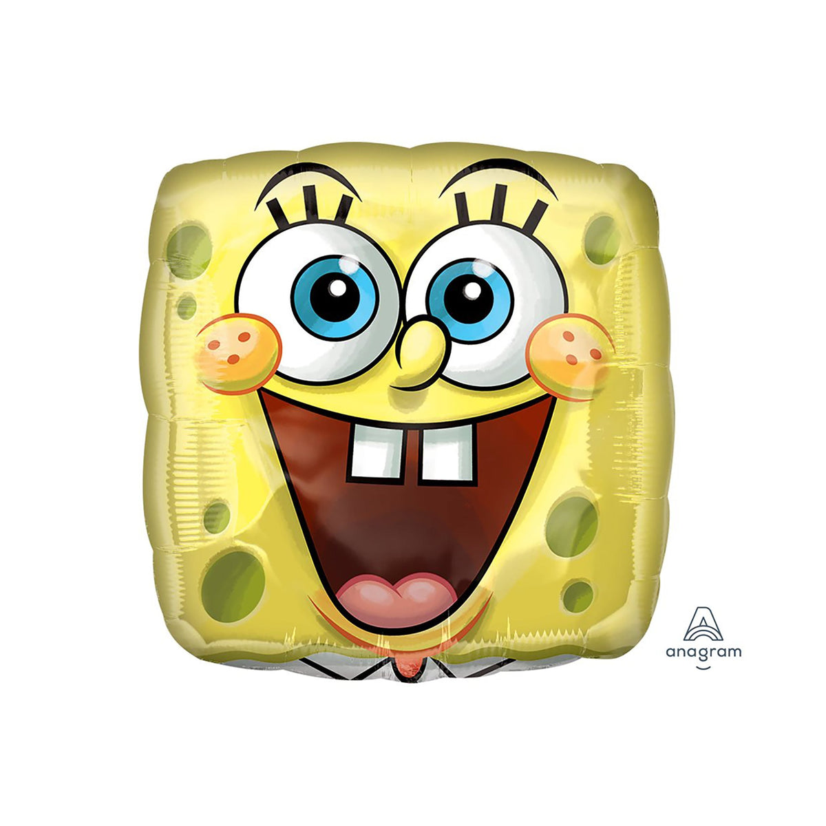 LE GROUPE BLC INTL INC Balloons SpongeBob SquarePants Face Square Shape Foil Balloon, 18 Inches, 1 Count 026635183314