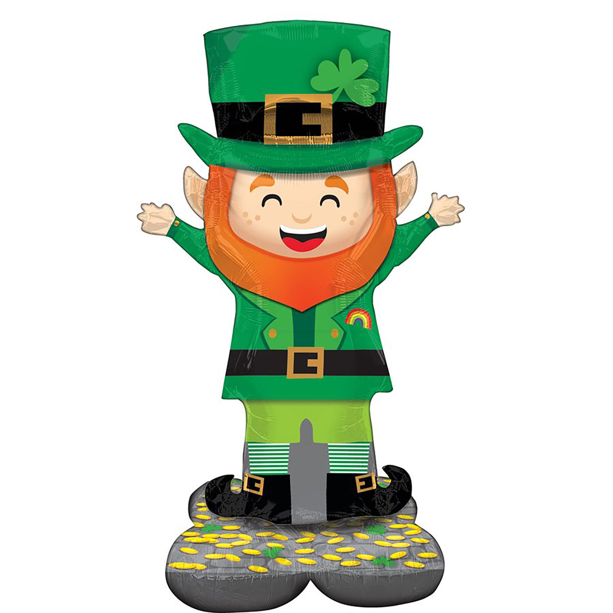 LE GROUPE BLC INTL INC Balloons St-Patrick's Day Lucky Leprechaun Airloonz Standing Air-Filled Foil Balloon, 53 Inches, 1 Count
